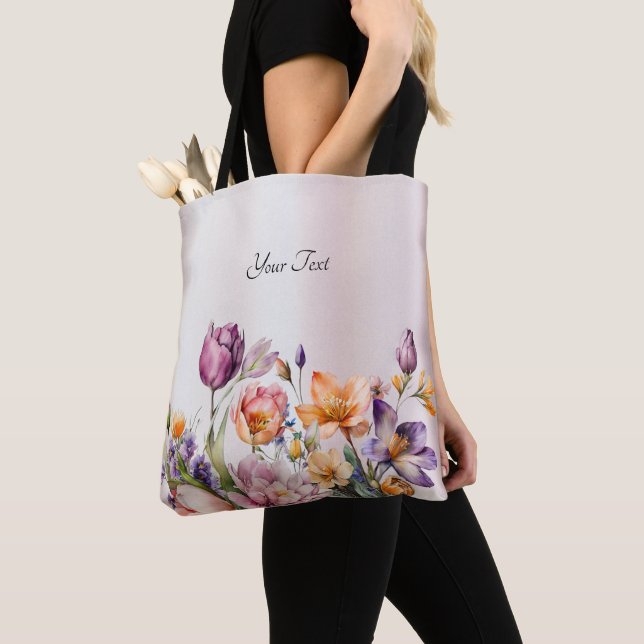 Farbige Frühlingsblumen Totbeutel Tasche (Von Nahem)