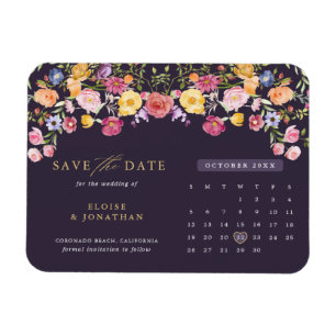 Farbige Frühlingsblüte Save the Date Wiese Magnet