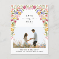 Farbige Frühlingsblüte Save the Date Wiese