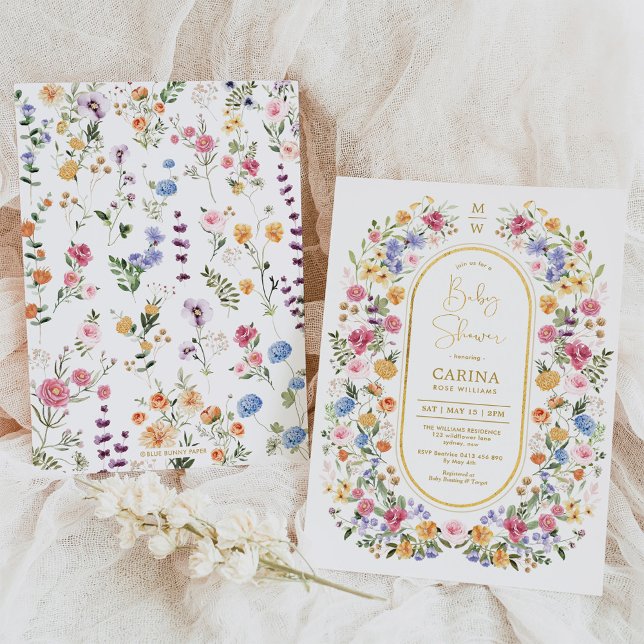 Farbige Frühlingsdusche Wildblume Garden Baby Dusc Einladung (Von Creator hochgeladen)