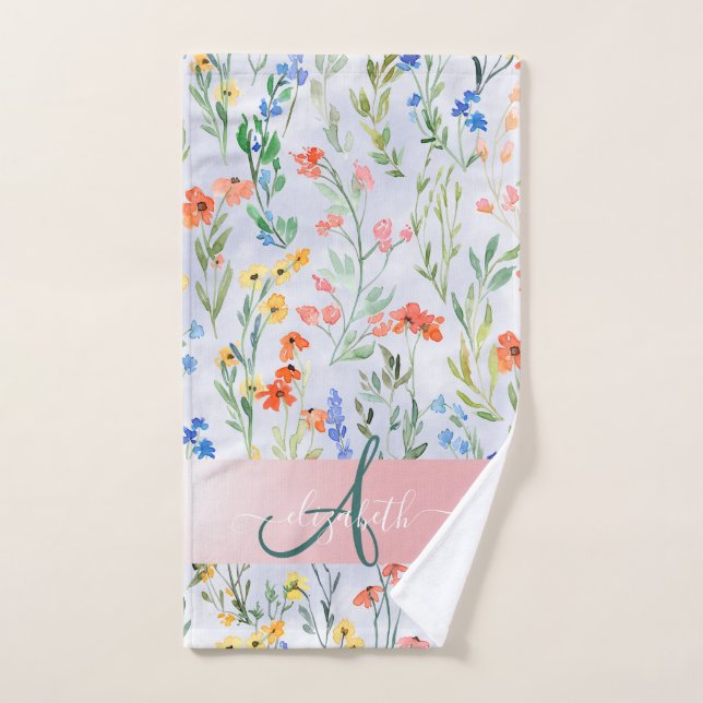 Farbige Frühlingserie-Wildblume Badhandtuch Set (Handtuch)