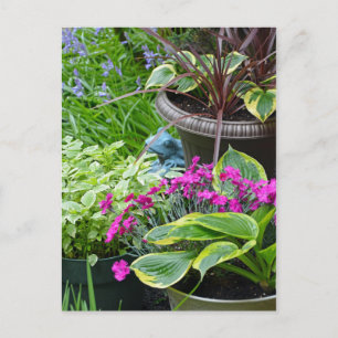 Farbige Frühlingsgarten-Postkarte Postkarte