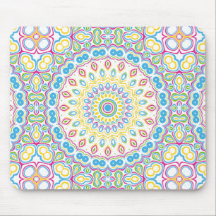 Farbige Frühlingsmandala-Medaillons Mousepad
