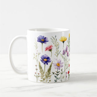 Farbige Frühlingsmuster Blume Wasserfarben Kaffeetasse