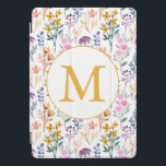 Farbige Frühlingsmuster Blume Wasserfarbmuster Mon iPad Pro Cover<br><div class="desc">Personalisierte Frühlingsgarten Blume Watercolor Muster Monogram Tablet Case</div>