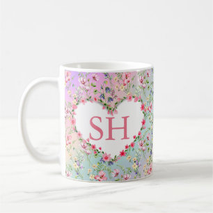 Farbige Frühlingsmuster Blume Wasserfarbmuster Mon Kaffeetasse