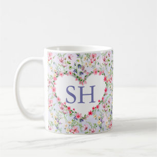 Farbige Frühlingsmuster Blume Wasserfarbmuster Mon Kaffeetasse