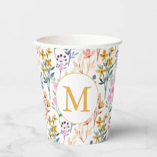 Farbige Frühlingsmuster Blume Wasserfarbmuster Mon Pappbecher