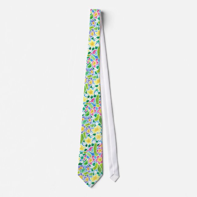 Farbige FrühlingsPrimroses Necktie Krawatte (Vorderseite)