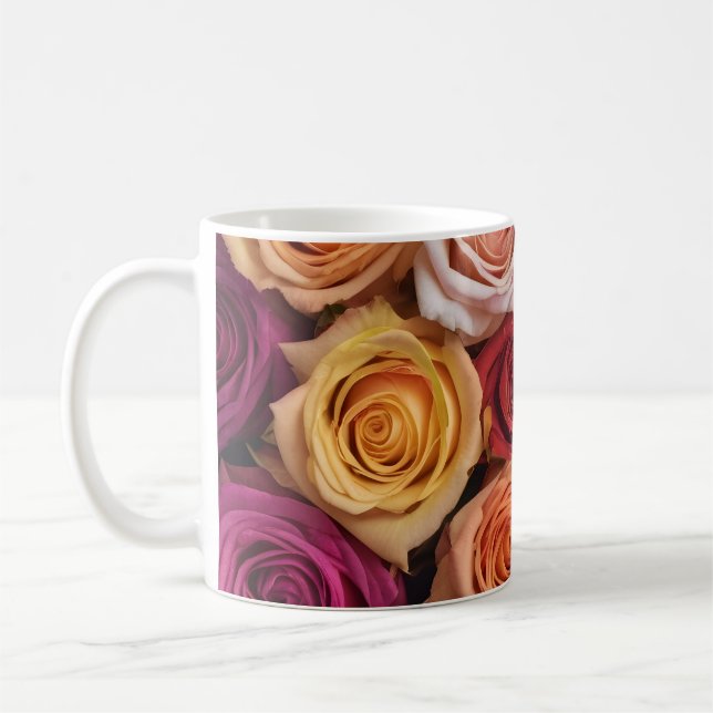 Farbige FrühlingsRose Kaffeetasse (Links)