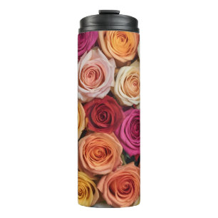 Farbige FrühlingsRose Thermosbecher
