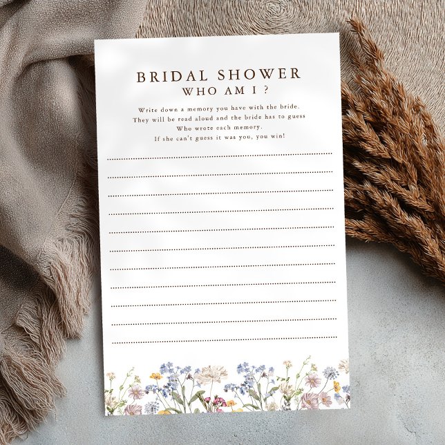 Farbige Frühlingsstimmung in der Wildblume, die ic (Colorful Spring Wildflower meadow garden bridal shower Who Am I Game )