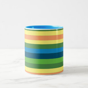 Farbige Frühlingsstimmungslinien Zweifarben-Tasse Zweifarbige Tasse