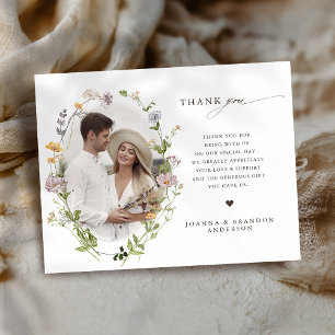 Farbige Frühlingswiesen-Gartenhochzeit  Dankeskarte
