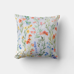 Farbige Frühlingswiesen mit Wildblumen Kissen