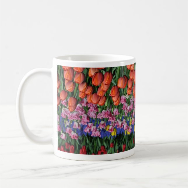 Farbige Frühlingtulips Kaffeetasse (Links)
