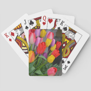 Farbige Frühlingtulips Spielkarten