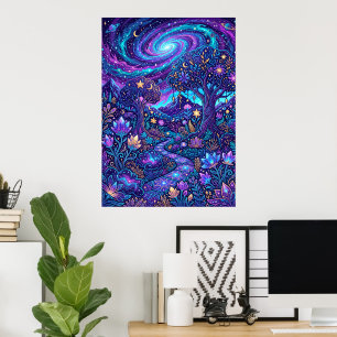 Farbige Galaxie-Fantasy-Plakat Poster