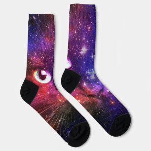 Farbige Galaxie Katze Socken