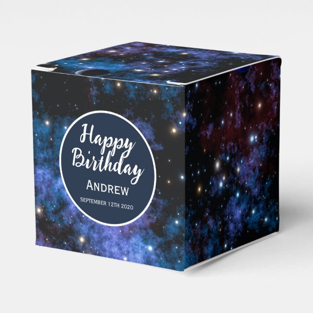 Farbige Galaxien, Sterne und Planeten Geschenkschachtel (Vorderseite)