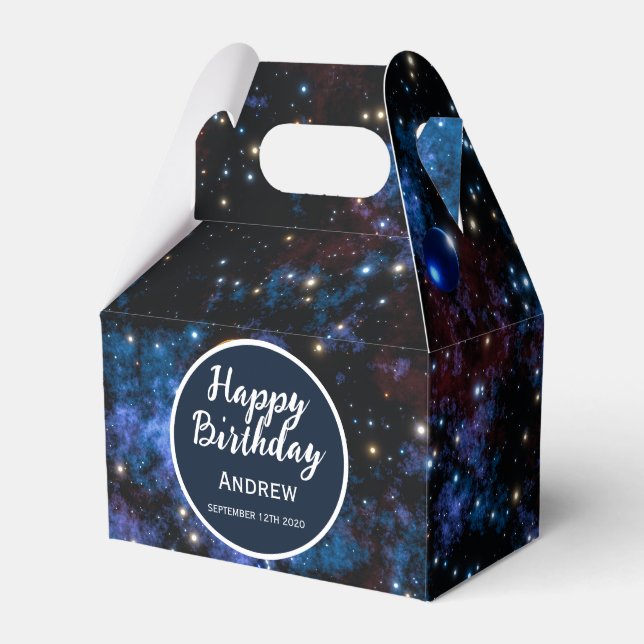 Farbige Galaxien, Sterne und Planeten Geschenkschachtel (Vorderseite)