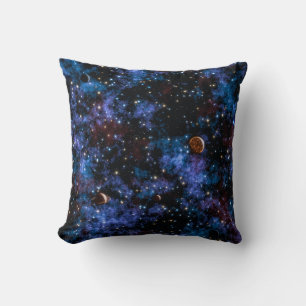 Farbige Galaxien, Sterne und Planeten Kissen