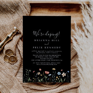 Farbige Garten-Wildblumen-Elopement-Rezeption Einladung