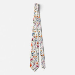 Farbige Gartenblumen Wildblume Frühlingswiese Krawatte
