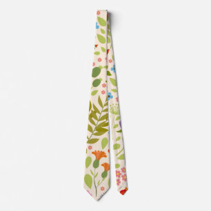 Farbige Gartenblumen Wildblume Frühlingswiese  Krawatte