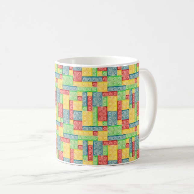 Farbige Gebäude-Blöcke Kaffeetasse (VorderseiteRechts)