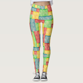 Farbige Gebäude-Blöcke Leggings