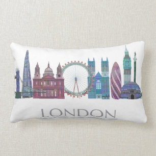 Farbige Gebäude Londons Skyline Lendenkissen
