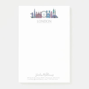 Farbige Gebäude Londons Skyline Post-it Klebezettel