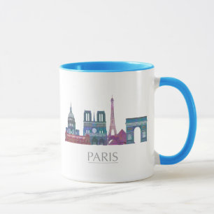 Farbige Gebäude Paris Skyline Tasse