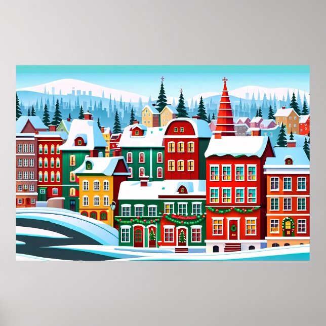 Farbige Gebäude Poster (Vorne)