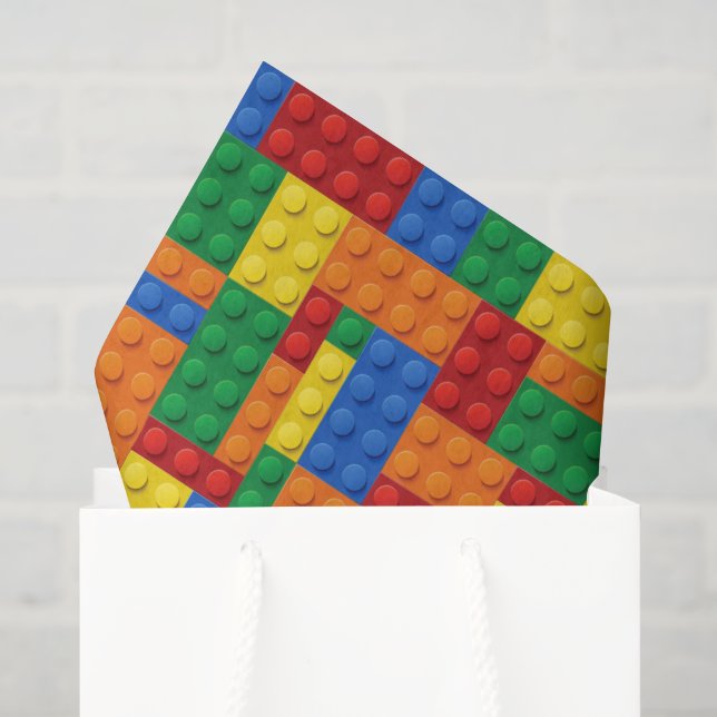 Farbige Gebäude-Steine | Benutzerdefiniert Seidenpapier (Geschenk Tasche)