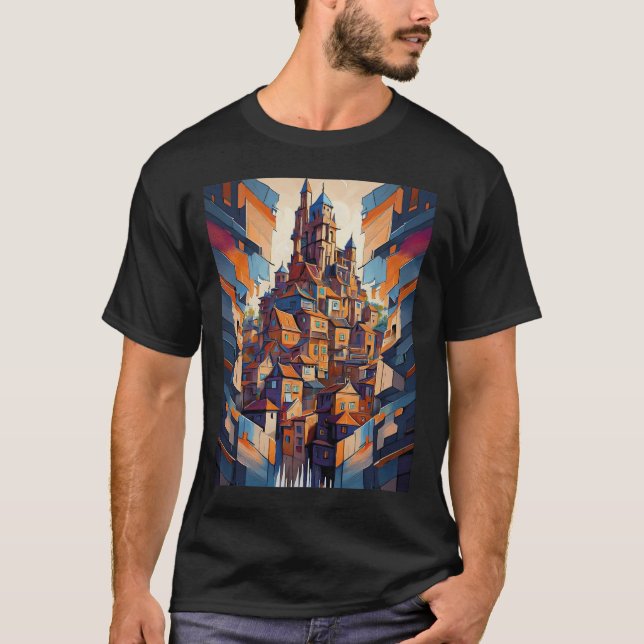 Farbige Gebäude T-Shirt (Vorderseite)