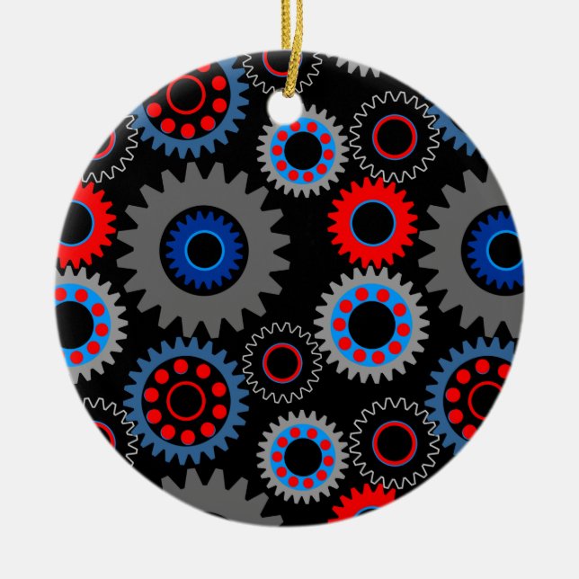 Farbige Geber Keramik Ornament (Vorne)