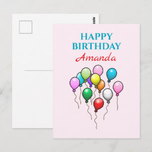 Farbige Geburtstagsballons Postkarte