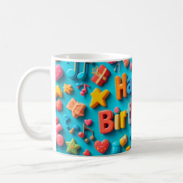 Farbige Geburtstagsfeierelemente Kaffeetasse (Links)
