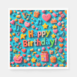 Farbige Geburtstagsfeierelemente Serviette