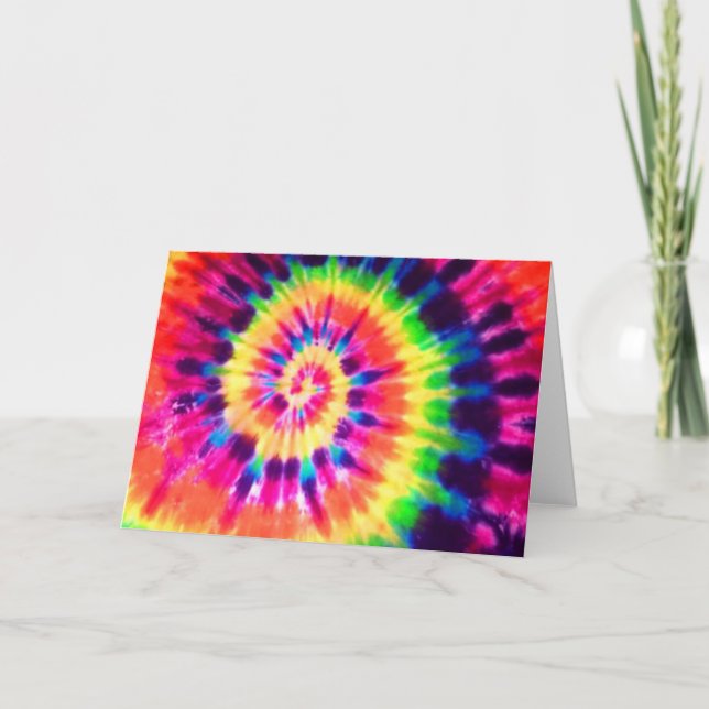 Farbige, gedrehte Regenbogenspirale Illusion Karte (Vorderseite)