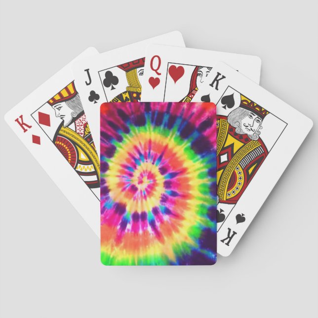Farbige, gedrehte Regenbogenspirale Illusion Spielkarten (Rückseite)