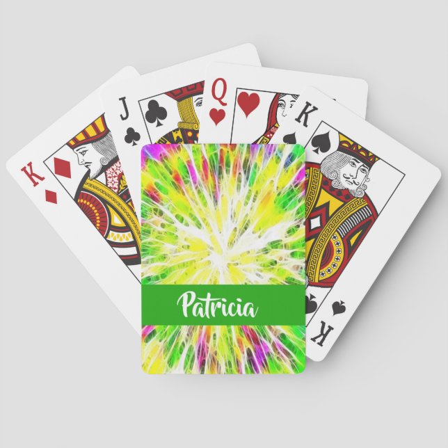 Farbige gefärbte Krawatte individuelle Name Muster Spielkarten (Rückseite)