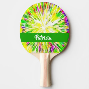 Farbige gefärbte Krawatte individuelle Name Muster Tischtennis Schläger