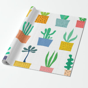 Farbige gegossene Pflanze Geschenkpapier