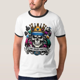 Farbige gekrönte Fitness-Monster-König-Kunst T-Shirt