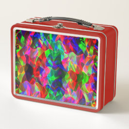 Farbige gekrümmte Dreiecke oder bunte Wellen. Metall Brotdose