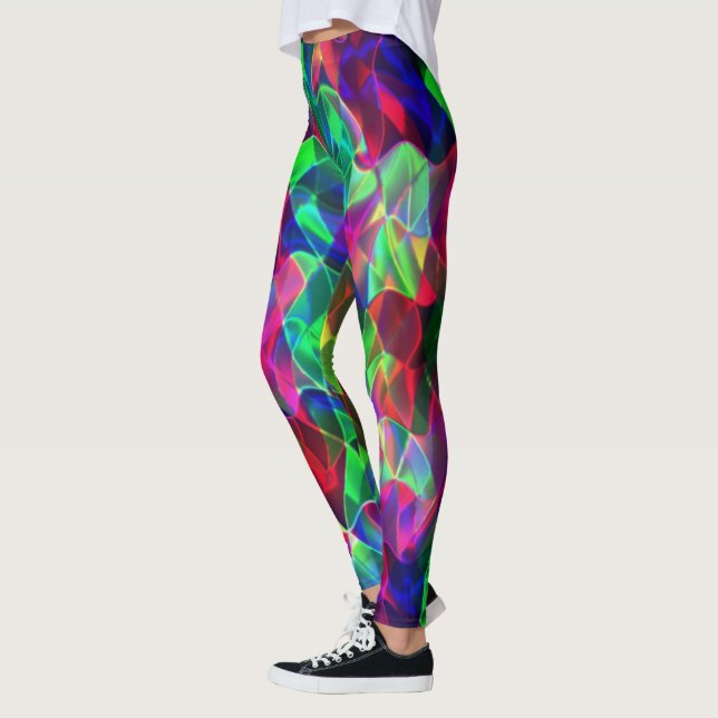 Farbige gekrümmte Dreiecke oder Wellen, dunkelste. Leggings (Links)