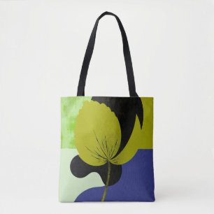Farbige gelbe abstrakte Blumen Kunst Tragetasche Tasche